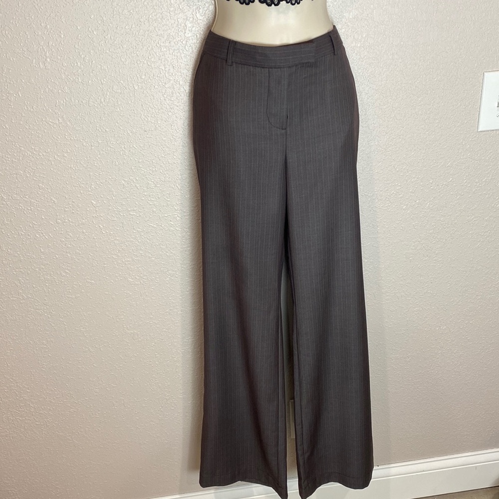 Old Navy dark brown women’s pinstriped trousers.